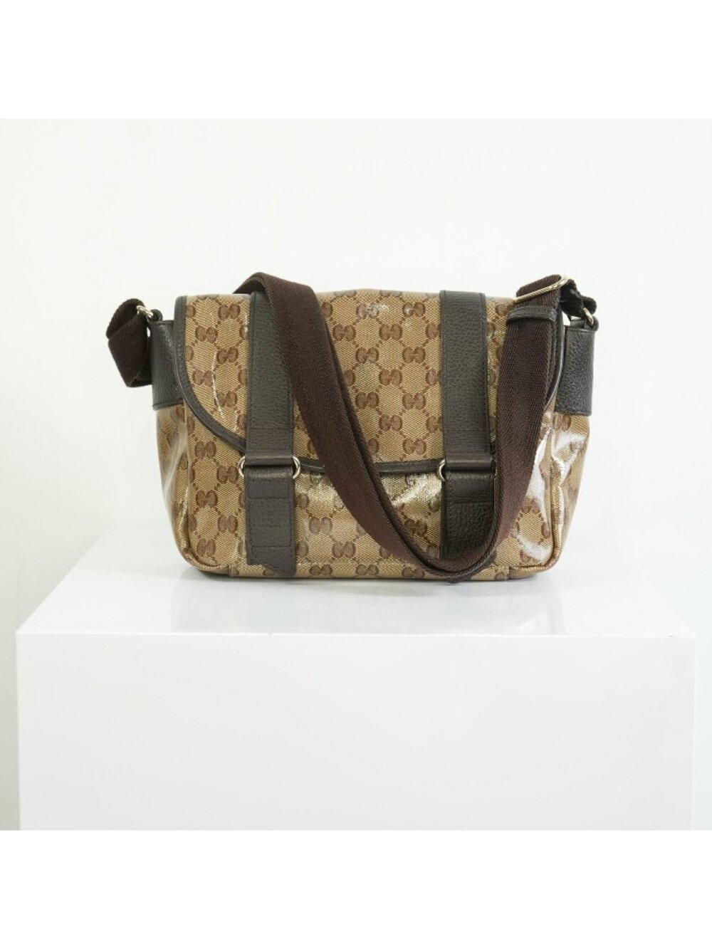 Gucci GG Crystal Monogram Canvas Messenger Bag